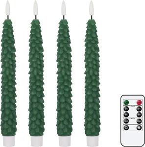 Christmas Tree Flameless Taper Candles Flickering with Remote Timer, Real Wax LE - Picture 1 of 5