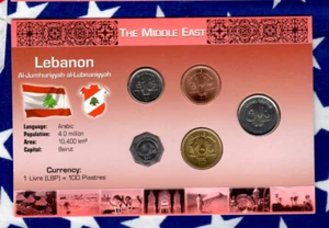 Littleton World Coin Set Lebanon UNC 1996-2012 250,500 Livres 2012 50 1996 - Picture 1 of 2