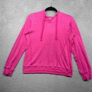 Everlast Womens Hooded Sweater Pink Floral Long Sleeve V-Neck Pullover Size L - Picture 1 of 11