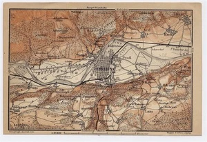 MAPA ANTIGUO ORIGINAL 1903 DE LAS CERCANÍAS DE INNSBRUCK / TIROL / AUSTRIA OCCIDENTAL - Imagen 1 de 3