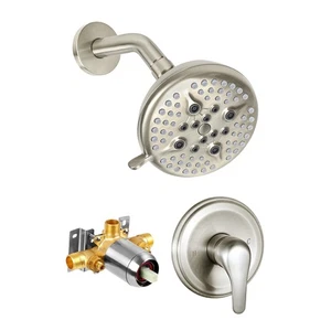 Set Rubinetto Doccia, 5 Apparecchi Doccia a Pioggia a Spruzzo, Soffione Doccia 5 Pollici e Maniglie... - Foto 1 di 8