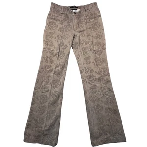 Y2K WEEKEND MaxMara Floral Jacquard Low Rise Bootcut Pants 8 Made in Italy - Picture 1 of 8