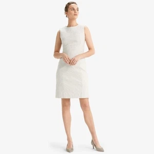 MM. Lafleur The Shirley Dress in Micro Jacquard Ivory Black Size 8 NWT - Picture 1 of 16