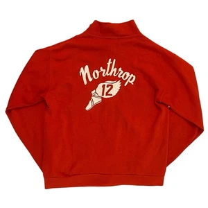 Vintage 1970s Champion Northrop Winged Foot Red Cotton Zip Up Track Jacket Sz L - Bild 1 von 21
