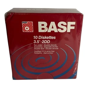 NIB BASF 2DD 3,5" Dwustronne dyskietki o podwójnej gęstości 10-pak fabrycznie zapieczętowane - Zdjęcie 1 z 6