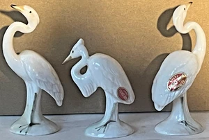 3 Estatuillas Grúa China Hueso Genuinas De Colección Hechas en Japón - Imagen 1 de 3