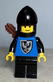 Lego Vintage Black Falcon Knight Castle Minifigure 6974 6073 6103 MISPRINT Error