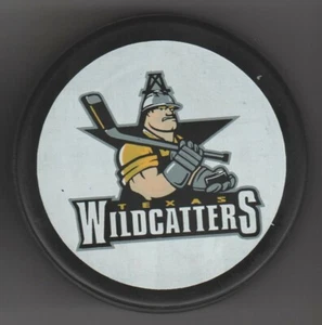 Texas Wildcatters silber schwarz weiß BaGR ECHL Hockey Puck Wildcatter Oil Man - Bild 1 von 2