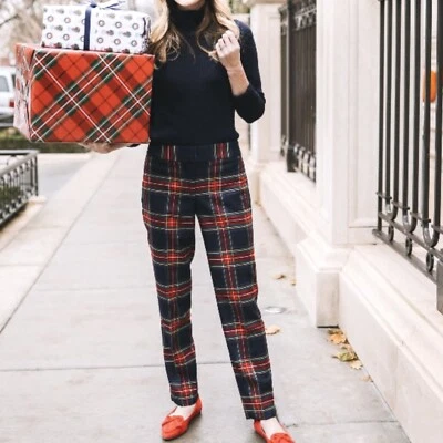 Talbots Plaid Hampshire Ankle Pants Sz 6 Wool Blend Zipper Lined - Image 1 of 4