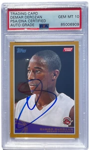 DEMAR DEROZAN SIGNED 2009 TOPPS GOLD /2009 ROOKIE CARD #320 PSA/DNA AUTO 10 - Picture 1 of 2