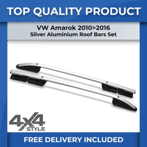 FITS VW AMAROK 2010>2016 PICK-UP ALUMINIUM ROOF RAILS ROOF BARS NO DRILL - Picture 1 of 11