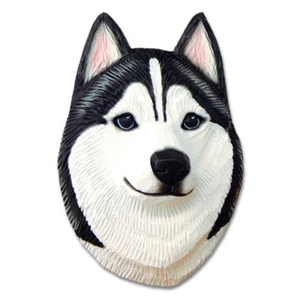 Estatuilla de placa de cabeza de husky negra/blanca - Imagen 1 de 1