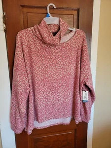 Camisa de hombro recortada con estampado de animales rosa 3X 24W-26W Terra & Sky para mujer nueva con etiquetas - Imagen 1 de 5