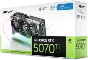 New PNY NVIDIA RTX 5070 Ti Overclocked 3x Fan 16GB GDDR7 PCIe 5.0 Graphics Card - Picture 1 of 16
