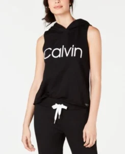 Calvin Klein Logo Sleeveless Hoodie Black L - Picture 1 of 1