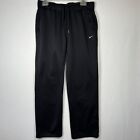 Nike Dri-Fit Athletic Pants Men's Medium Black Drawstring Comfort Workout.    Q