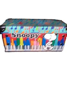 SET OF 2 SNOOPY STATIONERY BOX FOLDABLE Snaps Together With Metal Snap With Lid - Picture 1 of 4