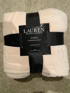 Ralph Lauren Classic Micromink Blanket King Size 108 x 90 inch Light Pink Blush - Picture 1 of 3