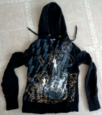 Moletom com capuz 2 lados FENDER guitarra zíper com bolsos canguru feminino médio - Imagem 1 de 4