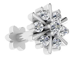 0,07 Karat natürlicher Diamant 925 Sterling Silber Nasennadel Schmuck - Bild 1 von 5