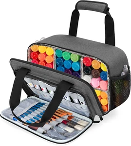 Borsa organizer per pittura acrilica fino a 54 bottiglie (2 once), custodia per forniture artistiche - Foto 1 di 8