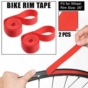 26" Bike Bicycle Wheel Rim Strip Rim Tape Liner Inner Tube Band PVC Red Pair - Picture 1 of 7
