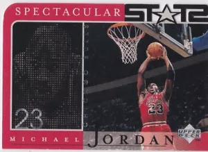 MICHAEL JORDAN Chicago Bulls DIE-CUT Basketball Card SPECTACULAR STATS RARE LE! - Bild 1 von 2