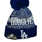 Los Angeles LA Dodgers New Era Royal Blue Stripes Mankiety Dzianinowa czapka Młodzieżowa