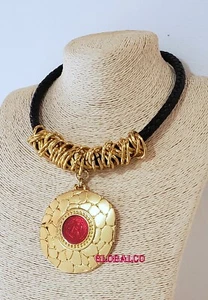 NEW PENDANT NECKLACE EXCLUSIVE ORIGINAL ELEGANT, FASHION ACCESSORY GOLD PLATED - Picture 1 of 3