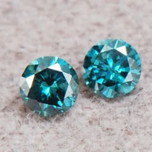 100% Natural Blue Diamond Pair 0.38CT Wonderful Round Cut With Free Certificate - Picture 1 of 1