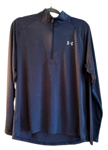 Under Armour 1/4 Zip Pullover Shirt Men's Large Navy Lightweight Loose Fit (2) - Picture 1 of 3