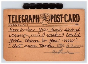 AK: 1908 Telegraphenpostkarte - verschickt - Bild 1 von 2