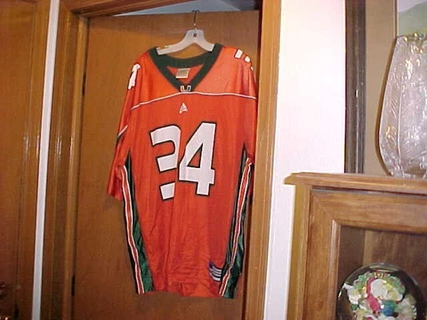 NEW TEAM ADIDAS Miami Hurricanes Men's #34 ORANGE Jersey, Size 50 - 52, 2XL 3XL Cover