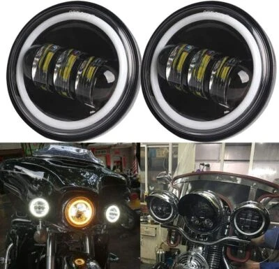 4.5" Passing Fog Lights Lamp w/Housing Bracket For Harley Electra Glide Touring - Image 1 of 4