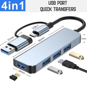 Hub divisor USB tipo C a USB 3.0/2.0 4 puertos para PC Mac teléfono MacBook Pro iPad - Imagen 1 de 12