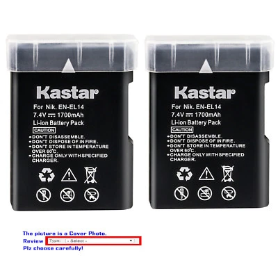 Batería de repuesto Kastar para cargador original Nikon EN-EL14 batería MH-24 Foto 1 de 4