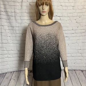 New AGB Sparkly Pink And Black 3/4 Sleeve Sweater Size L - Picture 1 of 14