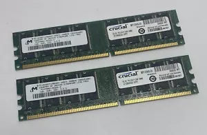 2GB Kit (2 x 1GB) Micron MT16VDDT12864AY-335F2 PC2700U 333MHz DDR1 Computer RAM - Picture 1 of 4