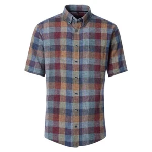 Casamoda Herren Leinenhemd Casual Fit rot blau beige kariert 954405400 100 - Picture 1 of 4