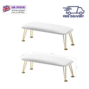 Soporte de manicura 6M dorado blanco acolchado reposabrazos soporte arte en uñas - Imagen 1 de 6