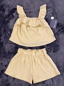 Modern Moments by Gerber Yellow Tank Top & Shorts Set/Outfit Toddler Girl 2T NEW - Picture 1 of 16
