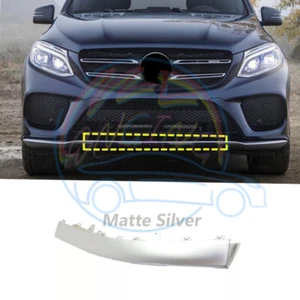 Matte Silver Front Bumper Middle Moulding Trim For Mercedes W166 GLE 43AMG 16-19 - Picture 1 of 12
