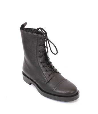 Botas de motociclista MUJER 2502 de cuero negro con cordones y cremallera al tobillo 37 / EE. UU. 7 Foto 1 de 4