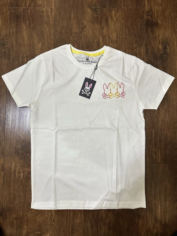 *NUEVO* Camiseta Gráfica Hombre Psycho Bunny Guy Blanca Todas las Tallas Foto 1 de 1