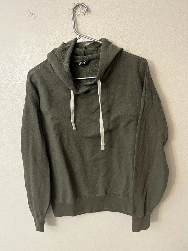 Sudadera con Capucha Buffalo David Bitton Mujer Pequeña Verde Pullover Suéter Informal Foto 1 de 4