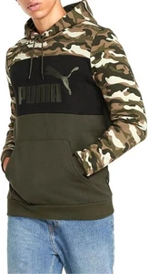 Großer Herren Gr. 4XL Tall Hoodie zweifarbig grün Camouflage Puma Kapuzen Logo Sweatshirt - Bild 1 von 6