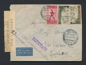 1941 ITALIANO ETIOPÍA CUBIERTA GONDAR AMARA, RARO CAMPO MILITAR PO 45, RECHAZADO - Imagen 1 de 16