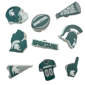 Michigan Spartans Football Croc Shoe Charms Set of 9 - Picture 1 of 1