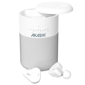 Akashi Kit audio 2en1: altavoz 5W Bluetooth y auriculares, Blanco - Afbeelding 1 van 5