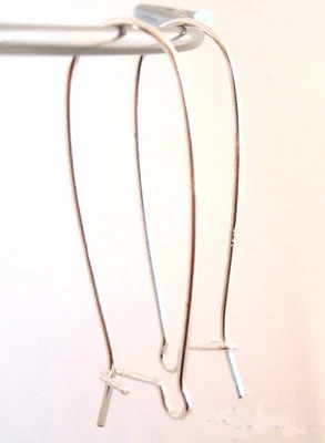 10 piezas 35 mm sólido 925 brillante plata esterlina pendiente de riñón alambre de oreja alambre E61 Foto 1 de 2